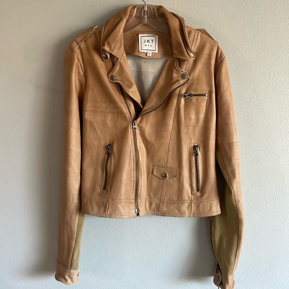 Free People Leather Jacket Size L - Picture 1 of 13